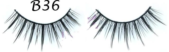 Wispy Textured Black Fake Eyelashes #B36
