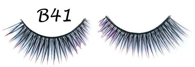 Corner Petite False Lashes with Red Polished Tip #B41