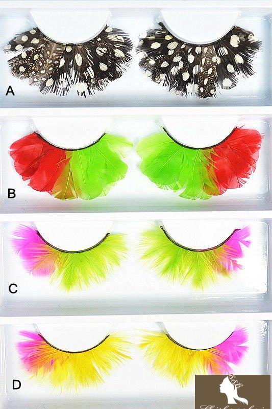 Beautiful and Colorful Feather Eyelashes 