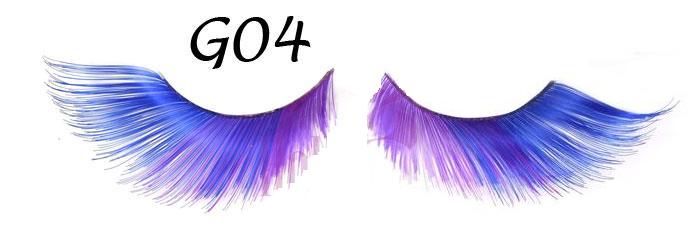 Blue and Purple Tapered False Eyelashes #G04