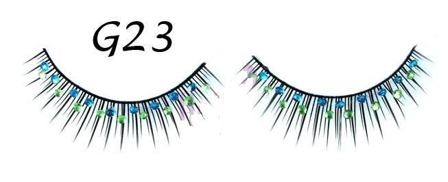 Natural Look False Eyelashes with Beads #G23