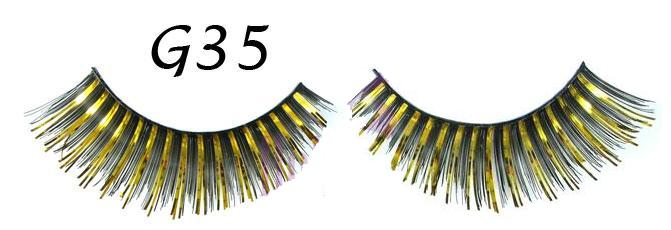 Black and Golden False Eyelashes #G35