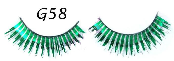 Green and Silver Glitter Lashes #G58