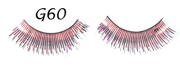 Red Glitter Eyelashes #G60